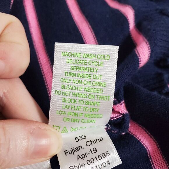 Lilly Pulitzer Maritime Stripe Fringe Sweater Size S Coolmax Pullover  Womens - Picture 10 of 10